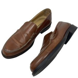 Johnston & Murphy Men’s Size 10.5 Brown Leather loafers Made in Italy shoes